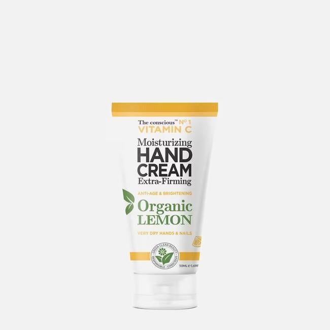 La crema consciente de las manos se ha reafirmado con vitamina C.